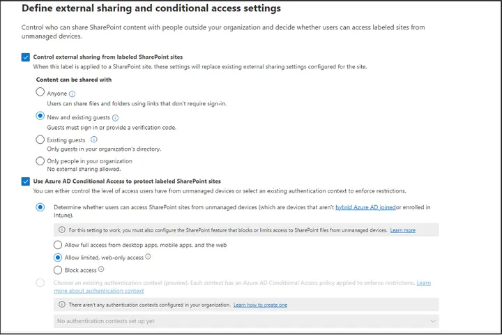 Configure Sensitivity Levels Step 3 -Assigning Labels to SPO, Teams, and Meetings
