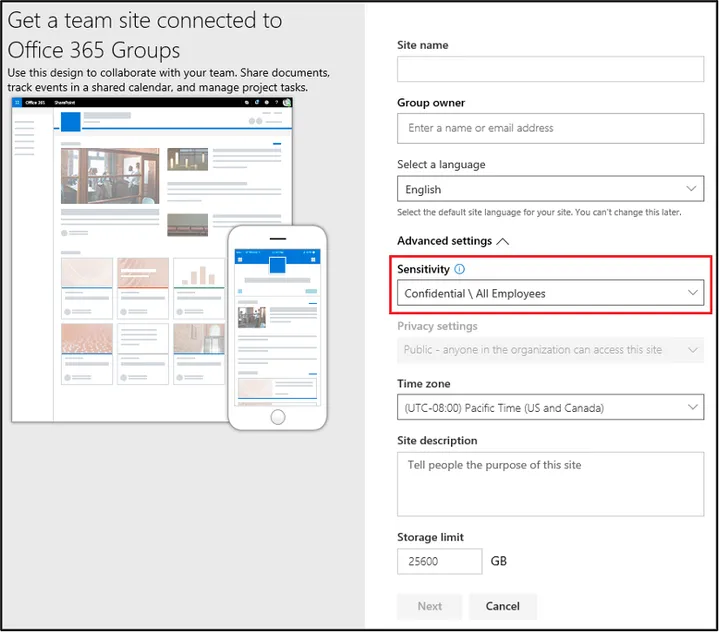 Configure Sensitivity Levels Step 7 -Assigning Labels to SPO, Teams, and Meetings